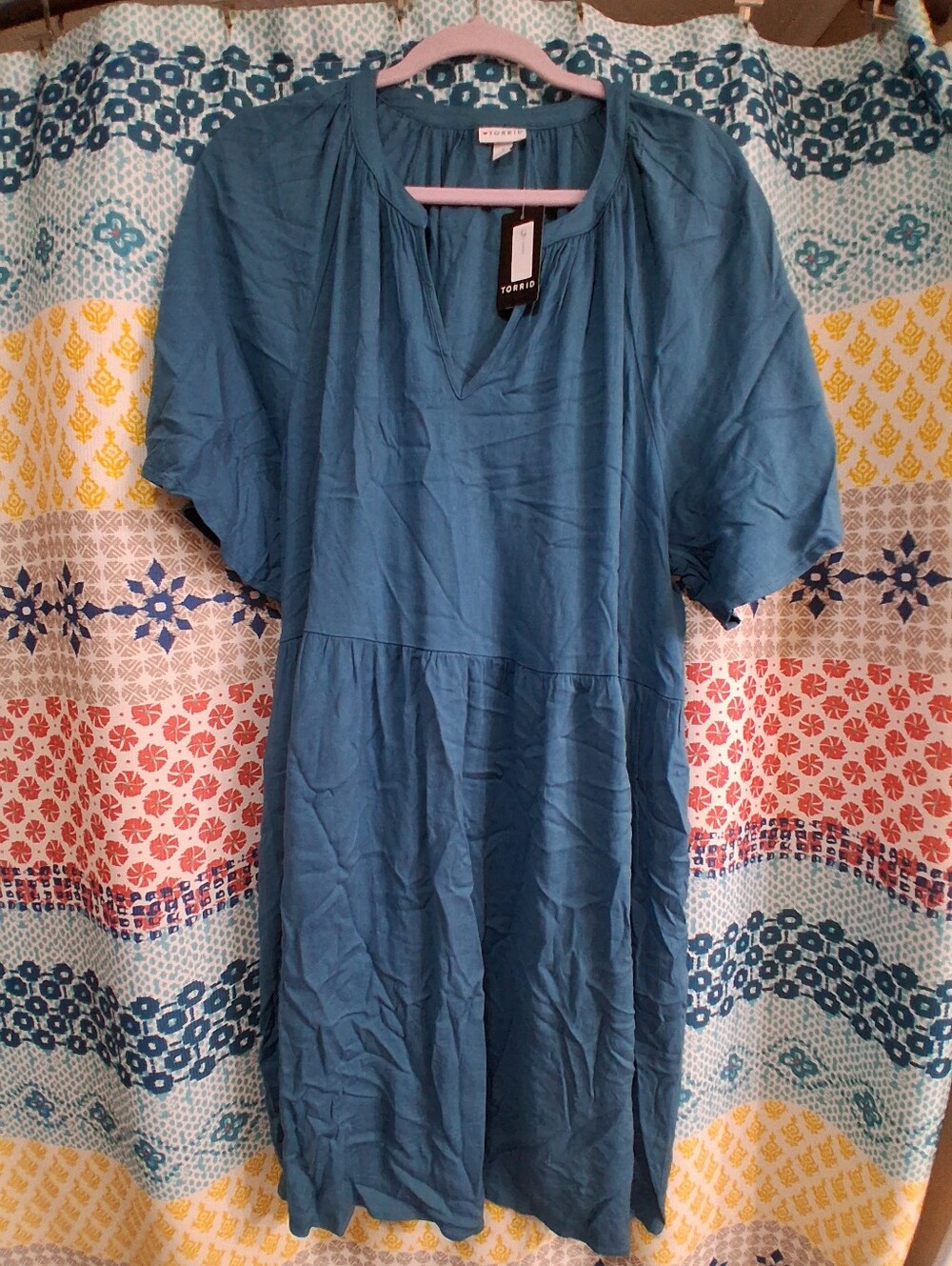 Torrid Teal Short-Sleeve Midi Dress